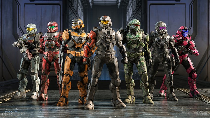 Spartan Line-up in Halo Infinite.