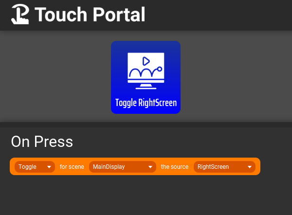 Touch Portal Button Actions for Toggle Right Screen
