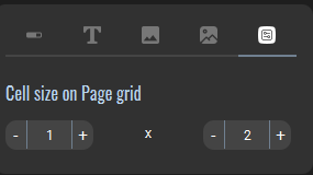 Cell size on page grid in touch portal set to 1 by 2.